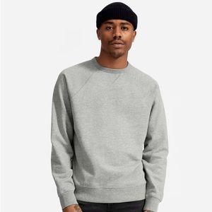 Everlane Men’s Grey Unisex French Terry Long Sleeve Crewneck Sweatshirt